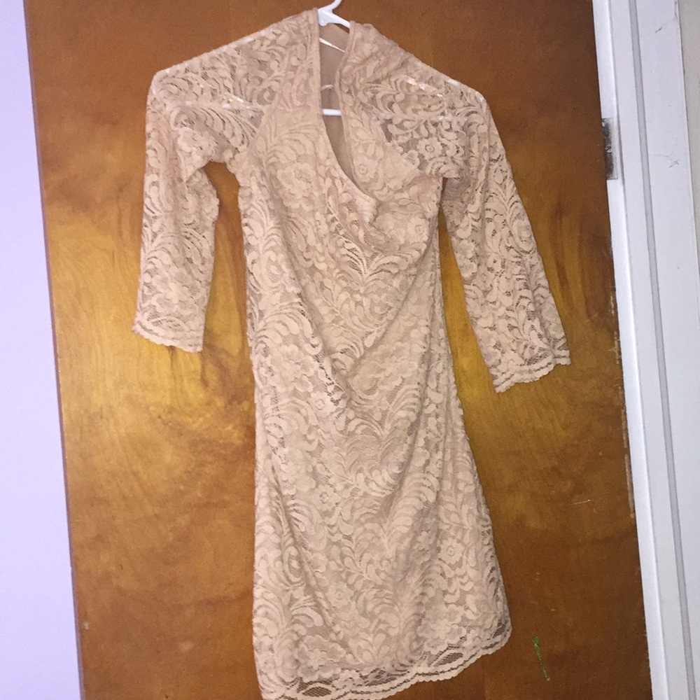 Beige lace dress